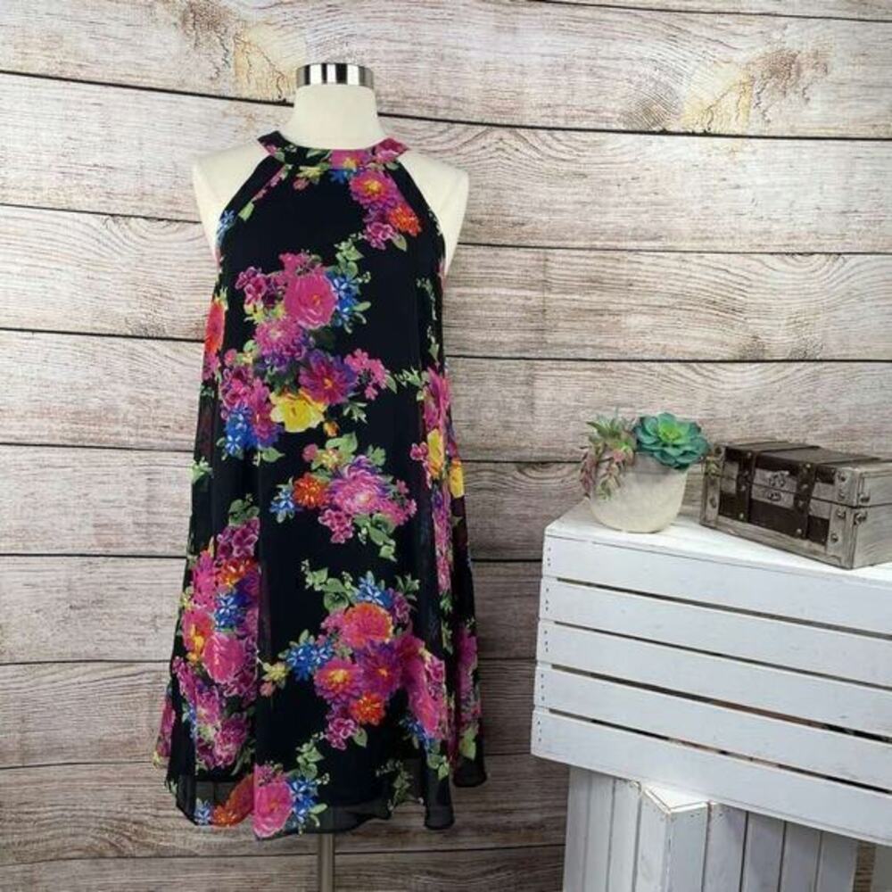 Betsey Johnson Floral High Neck Shift Dress 4